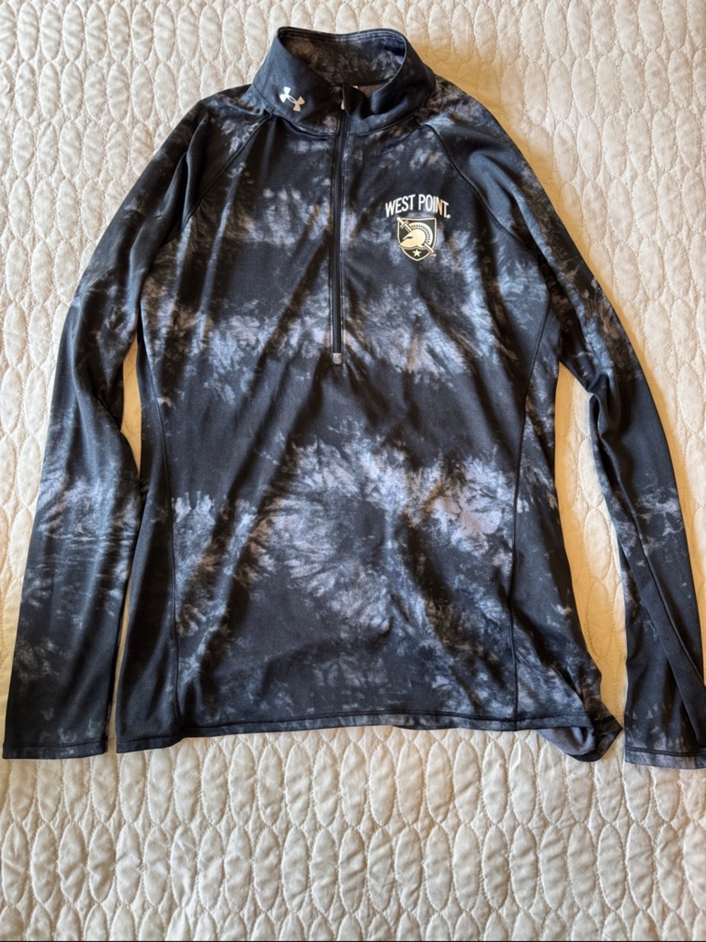 Under Armour Black & White Tie-Dye Quarter-Zip Pullover